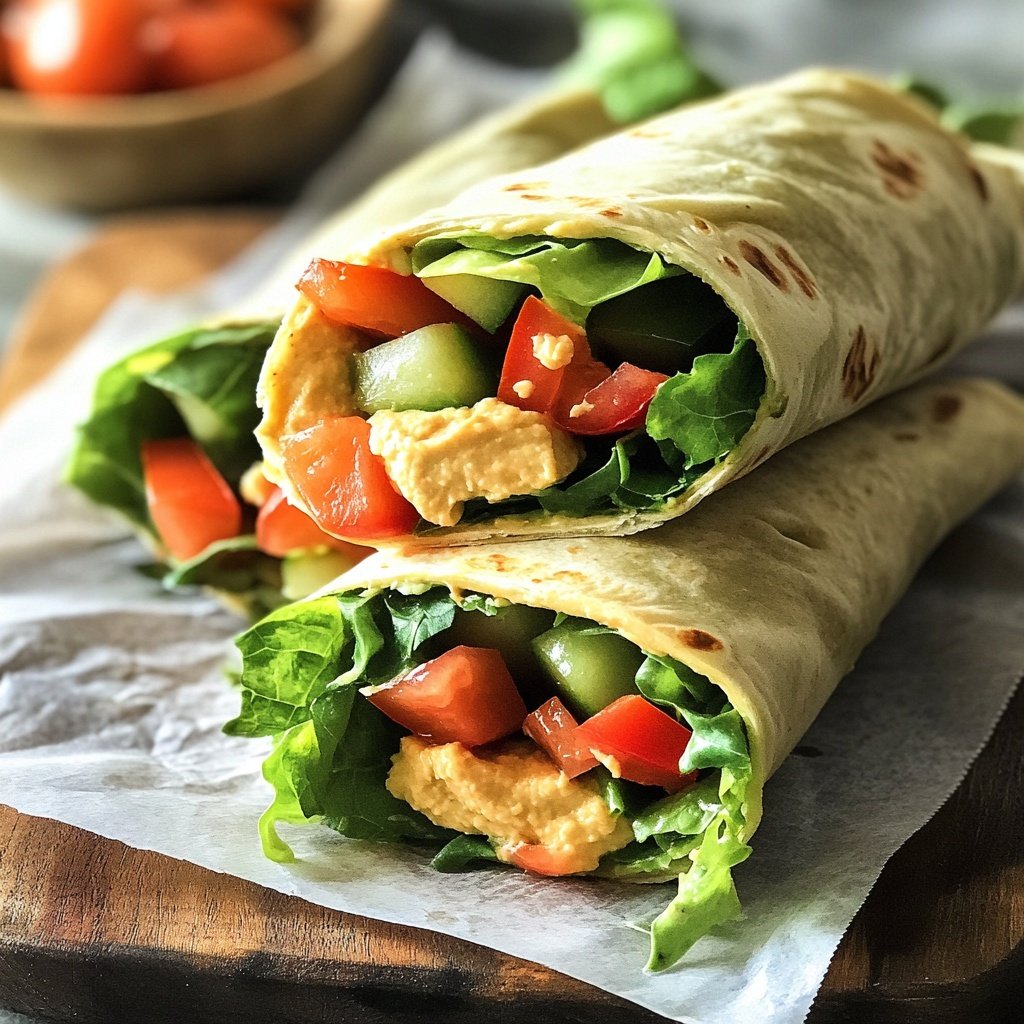 Healthy Lunch Veggie Wraps with Hummus