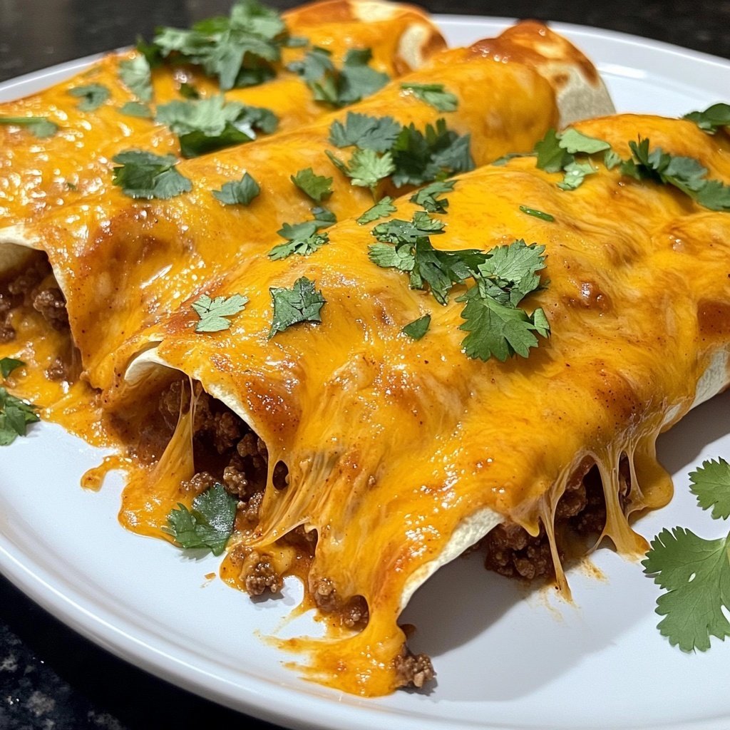 Easy Cheesy Ground Beef Enchiladas