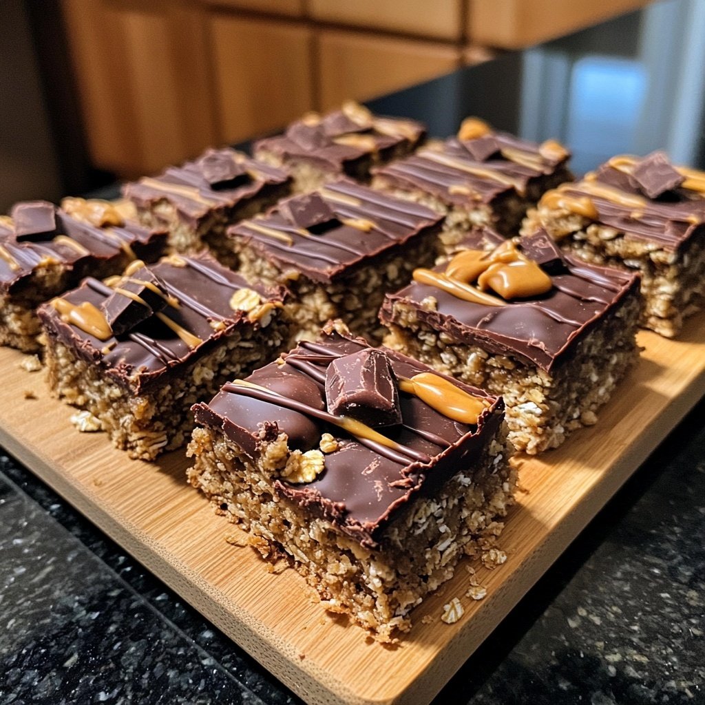 Chocolate Peanut Butter Oat Bars