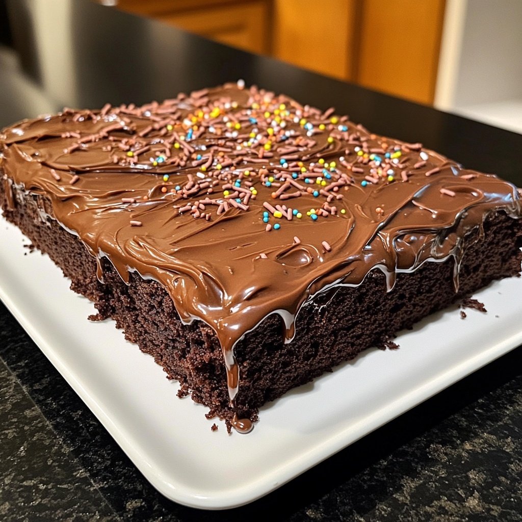 Super Bowl Dessert Chocolate Sheet Cake