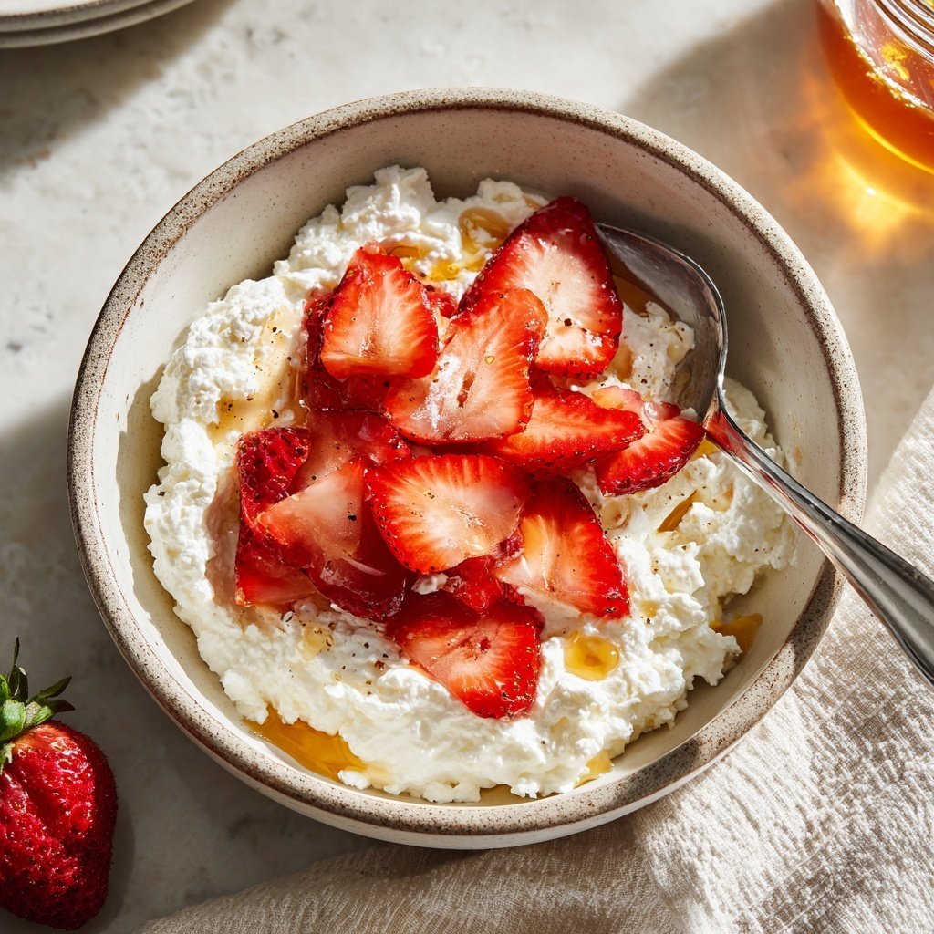 Strawberry Cottage Cheese Bowls