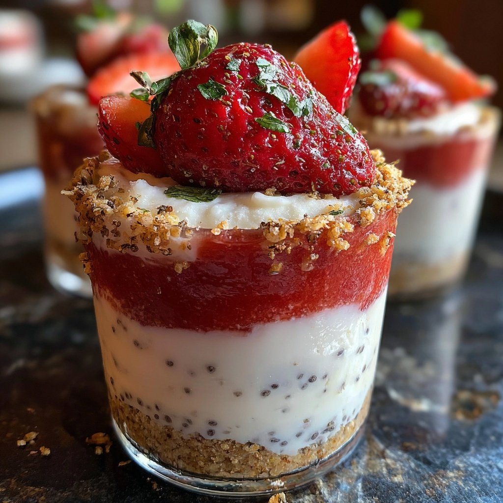 Strawberry Coconut Yogurt Chia Cups