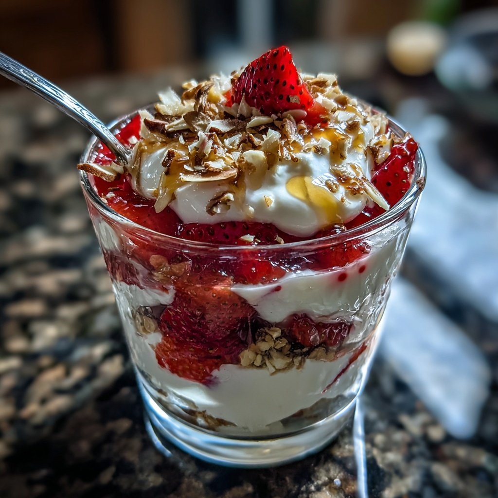 Strawberry Almond Yogurt Parfait