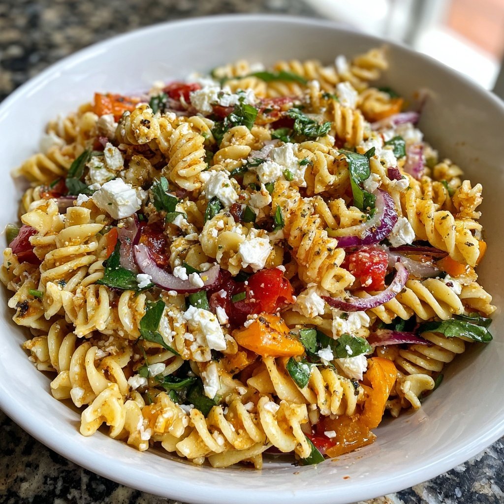 Mediterranean Pasta Salad With Feta